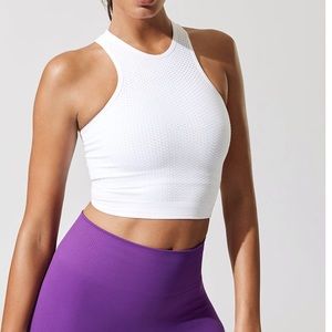 NWOT Phat Buddha Con Ed layered tank white/ purple